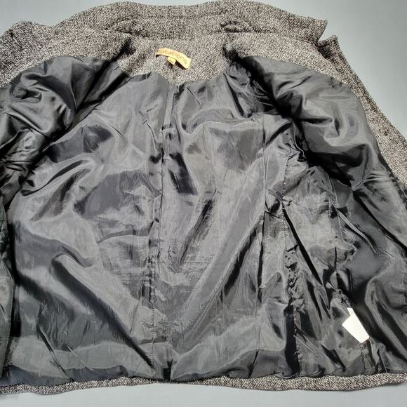 Notations Gray Charcoal Crop Jacket Preppy 3/4 Sleeves Button Up Women's Size S - Picture 5 of 10